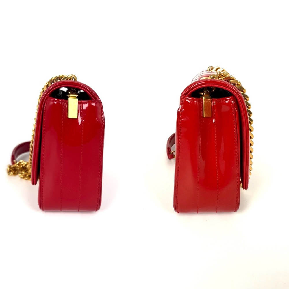 SOLD on fashionreloved.com SAINT LAURENT Matelasse Small Vicky Red Chain Bag - Picture 5 of 13